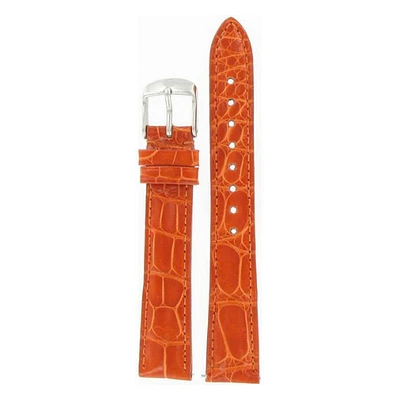 16MM Orange Alligator Leather Strap