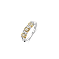 Bezel Set Emerald Cut Zirconia Ring