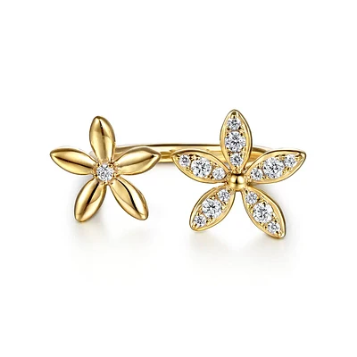 Flowers Diamond Open Ring