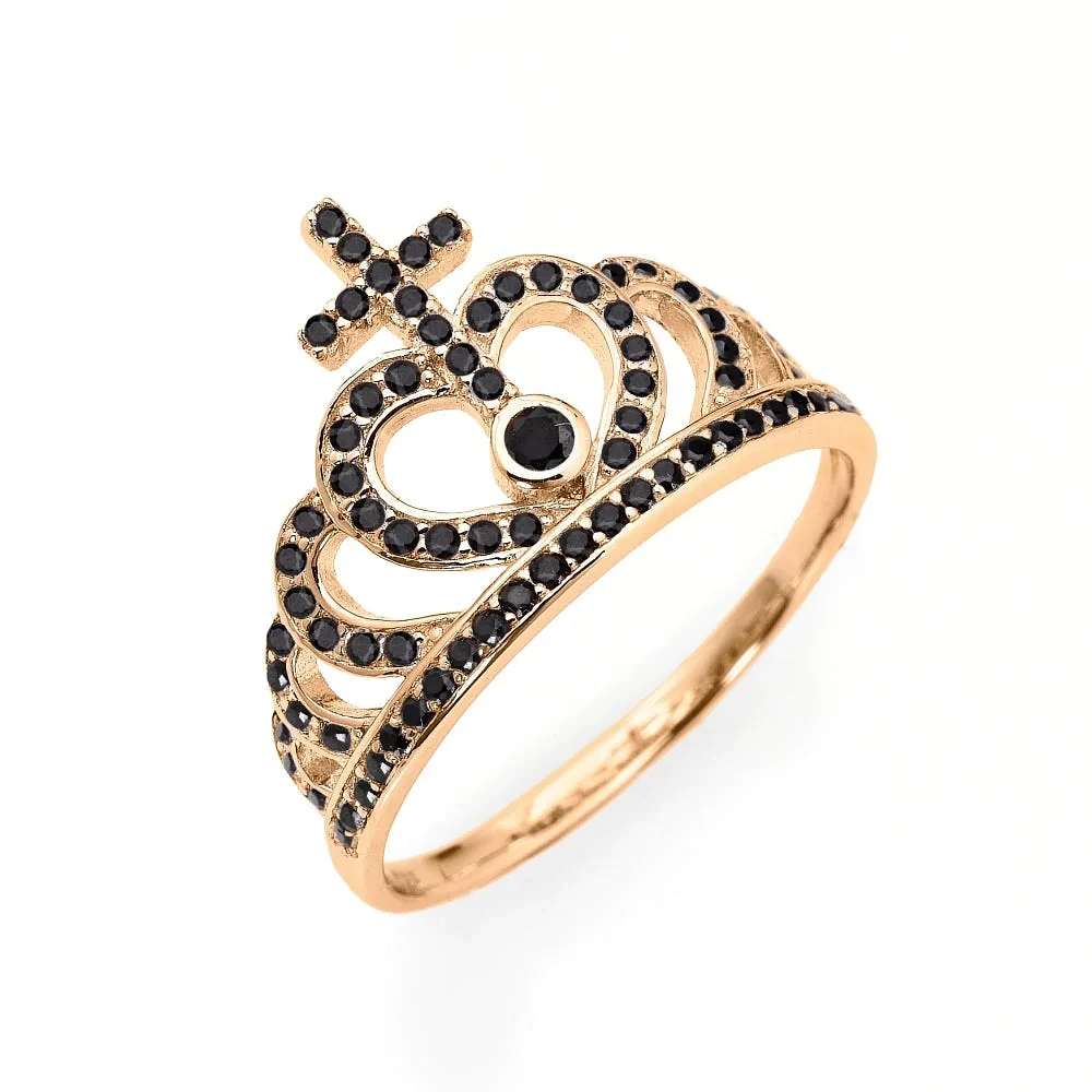 Crown Rose/Black Ring