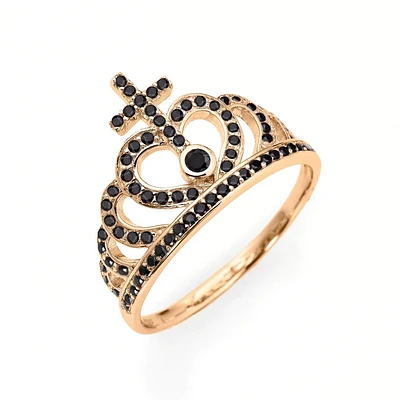 Crown Rose/Black Ring
