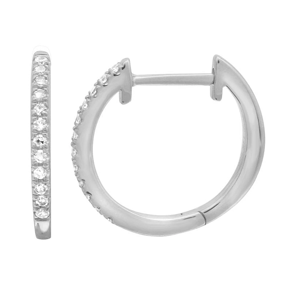 13MM Diamond Huggie Earrings