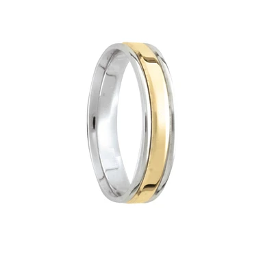 4MM White/Yellow Wedding Ring
