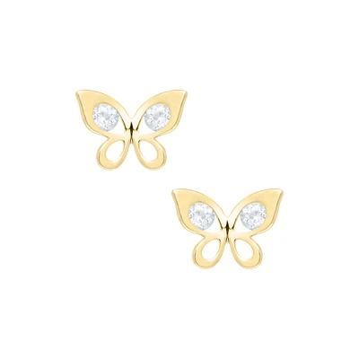 Butterfly with Zirconias Kids Stud Earrings