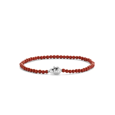 Red Coral Bead Bracelet