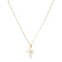 Pearl Cross Diamond Necklace