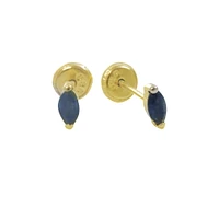 Marquise Mini Sapphire Stud Earrings