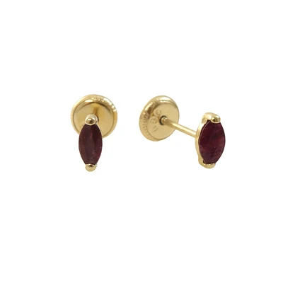 Marquise Mini Ruby Stud Earrings