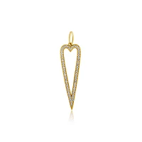 Elongated Heart Outline Diamond Pendant