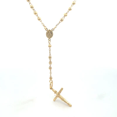Diamond Cut 3MM Rosary Necklace 17''