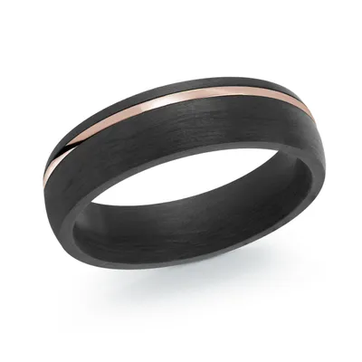 Rose Steel Carbon Fiber 6MM Ring