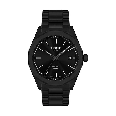 PRC 100 SOLAR Black Steel 39MM Watch