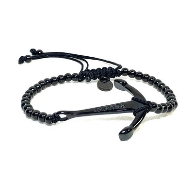 Anchor 4MM Beads Steel Bracelet
