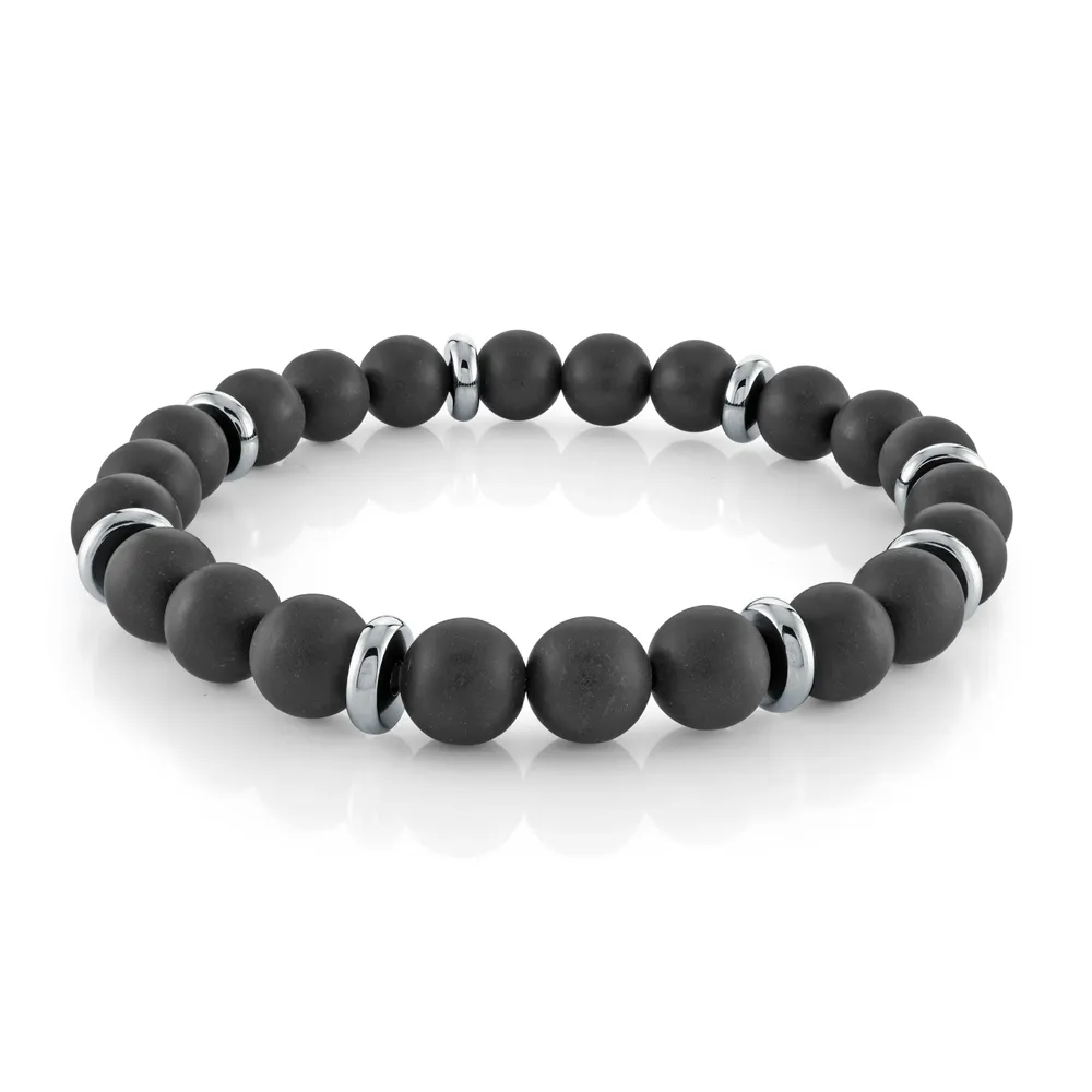 Steel Black Matte 8MM Bead Bracelet