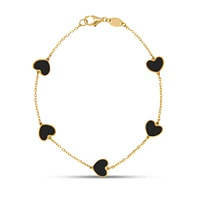 Heart Inlay Onyx Bracelet