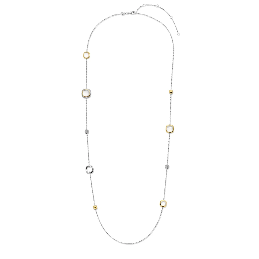 Pave Cushion Long Necklace