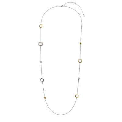 Pave Cushion Long Necklace
