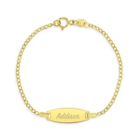 Kids Cuban Oval Valentino ID Plate Bracelet