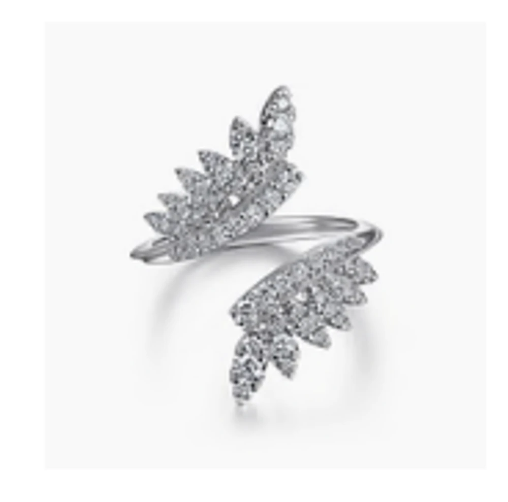 Leaf Bypass Enhancer Diamond Ring
