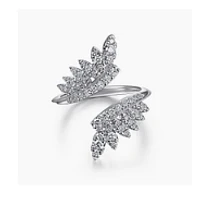 Leaf Bypass Enhancer Diamond Ring