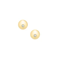 Half Ball Diamond Kids Stud Earrings