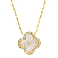 Clover Diamond White Mother Pearl Necklace