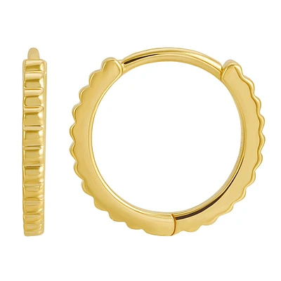 11MM Ribbed Huggie Earrings