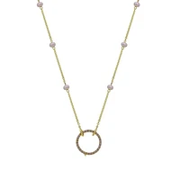 Pearl Chain Diamond Pendant Holder Necklace