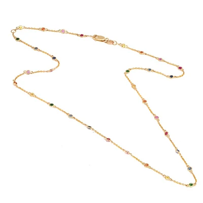 Multi Colored Gems By The Yard Necklace