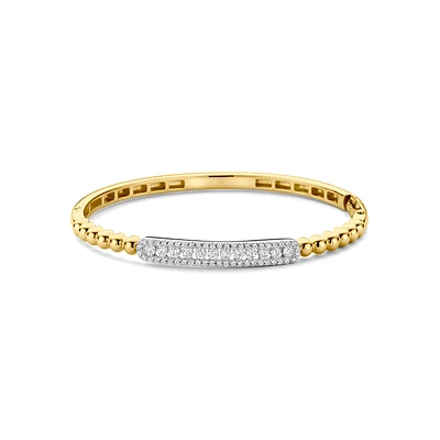 Beaded Sparkle Golden Bangle Bracelet