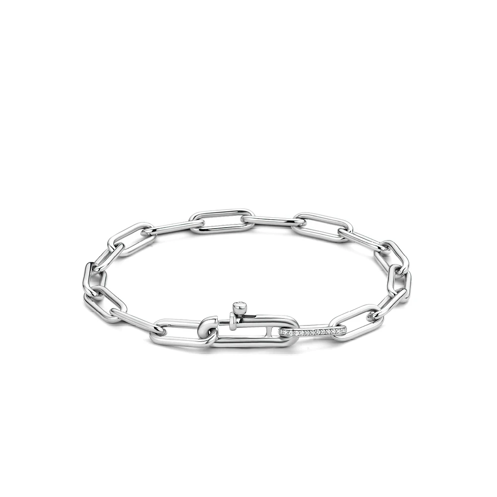 Paperclip Link Silver Bracelet