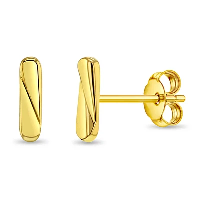 Gold Bar Stud Earrings