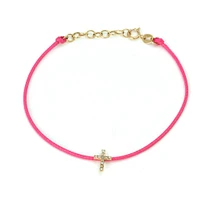 Cross Diamond Cord Bracelet