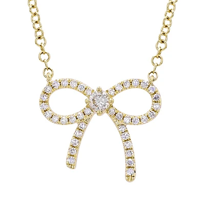 Bow with Diamonds Necklace