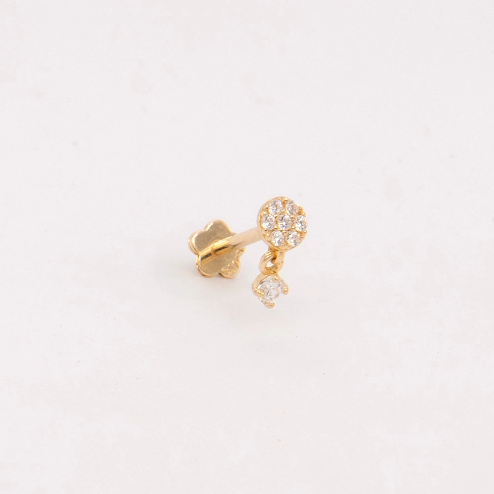 Pave Dangle Cartilage Single Earring