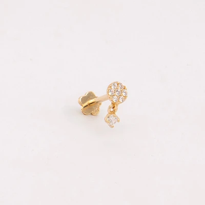 Pave Dangle Cartilage Single Earring