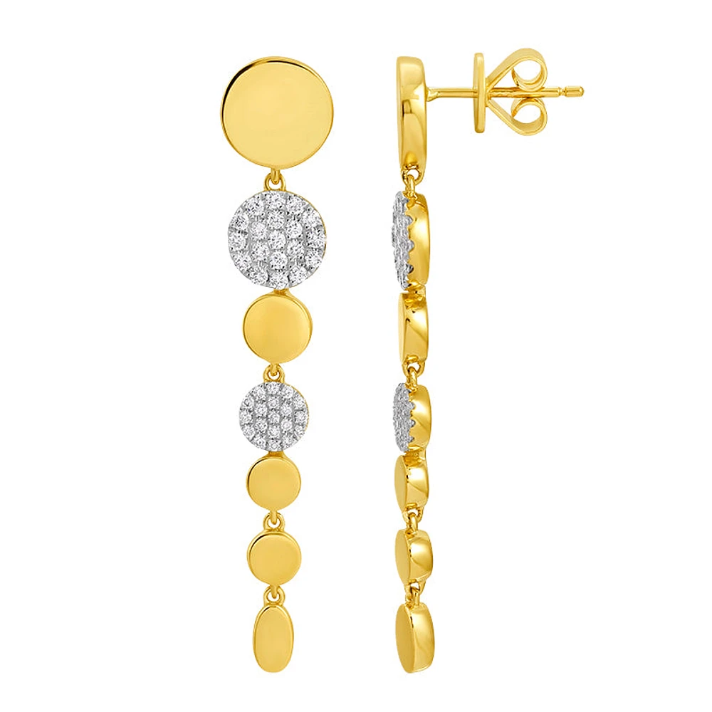 Circles and Pave Dangle Earrings