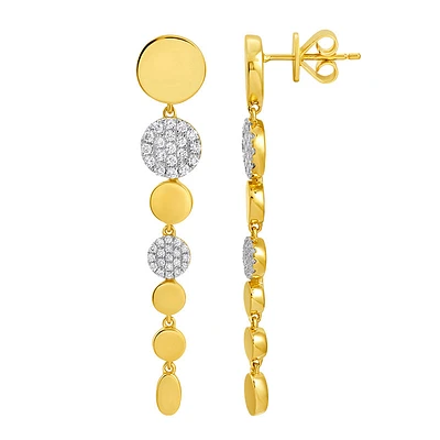 Circles and Pave Dangle Earrings