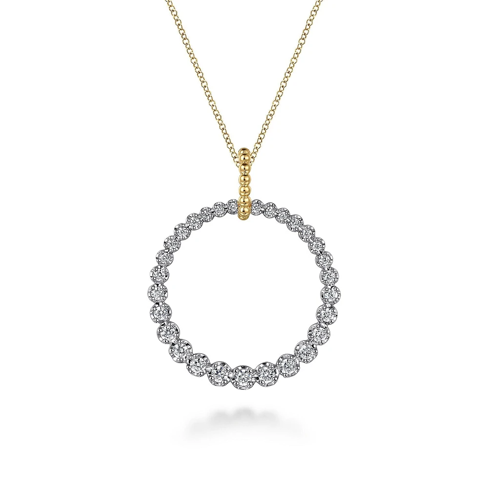 Open Circle Diamond Necklace