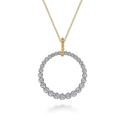 Open Circle Diamond Necklace