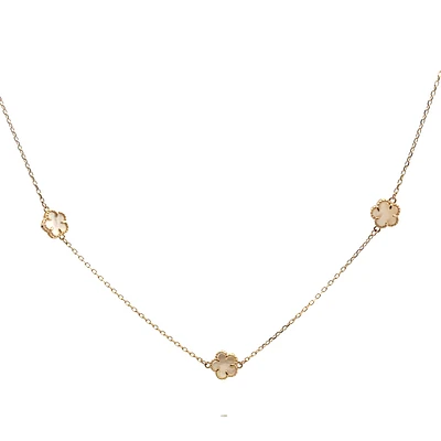 Clover Mother Pearl Necklace and Bracelet Jewelry Set