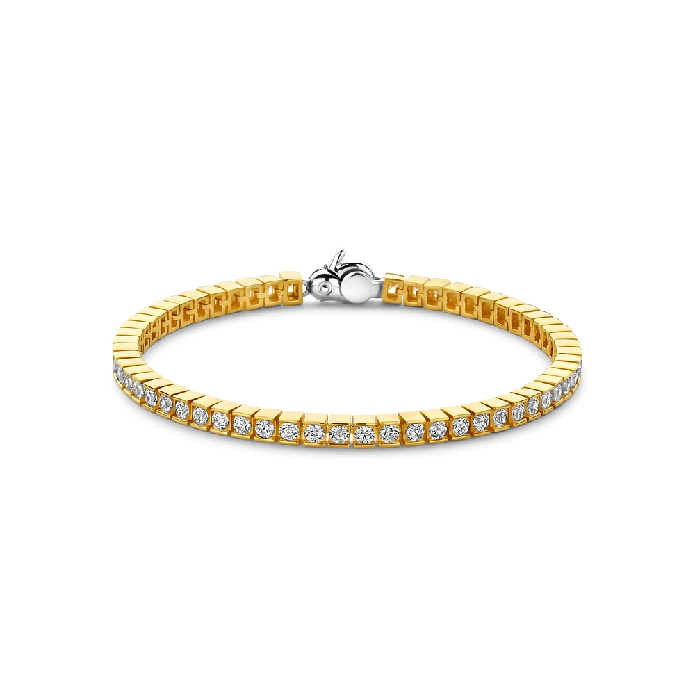 Channel Set Golden Tennis Bracelet