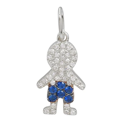 Boy Diamond and Sapphire Pendant 14KW