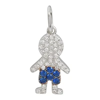 Boy Diamond and Sapphire Pendant 14KW