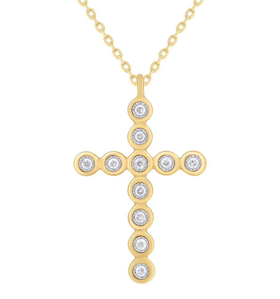 Diamond Bezel Cross Necklace