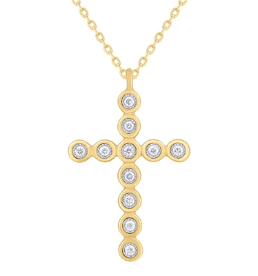 Diamond Bezel Cross Necklace