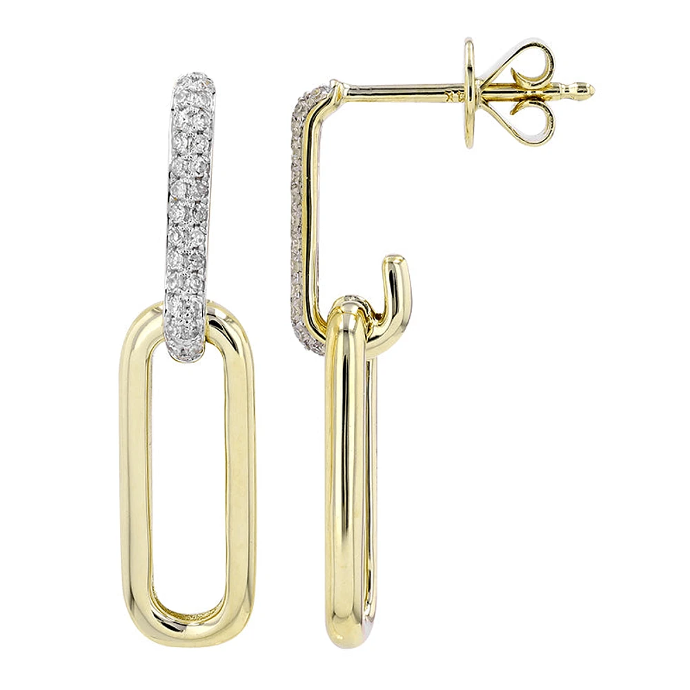 Paperclip Links and Diamond Earrings
