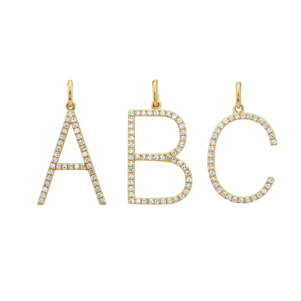 17mm Diamond Initial Pendant