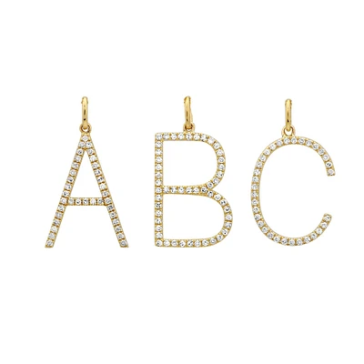 17mm Diamond Initial Pendant