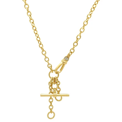 Rolo Chain Toggle with Charm Carriers with Diamonds
